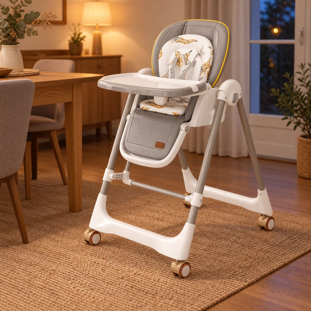 Chaise haute évolutive 2 en 1, avec bascule bébé – vue d'ensemble