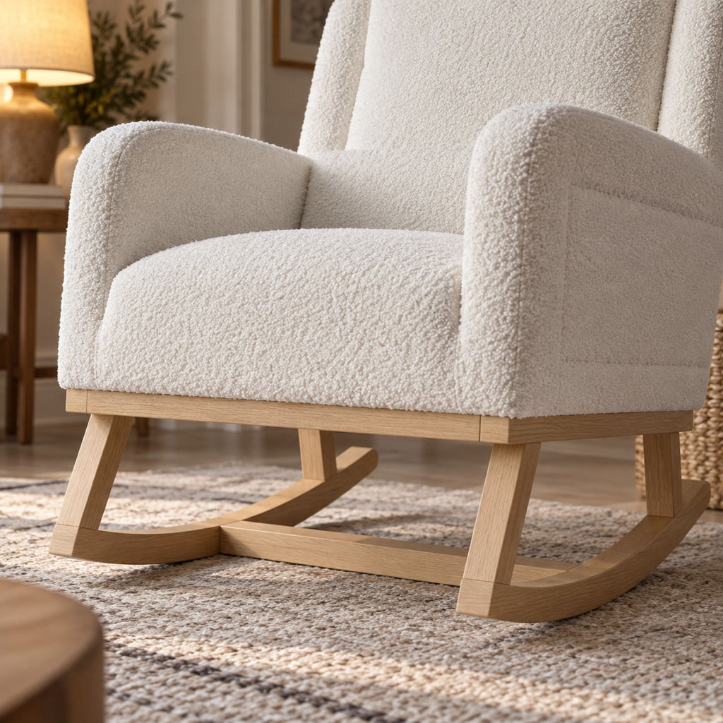 Chaise rocking chair confortable, dossier haut – détail