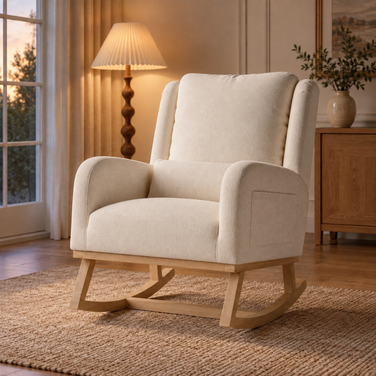 Chaise rocking chair confortable, dossier haut – vue d'ensemble