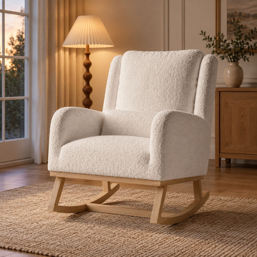 Chaise rocking chair confortable, dossier haut – vue d'ensemble