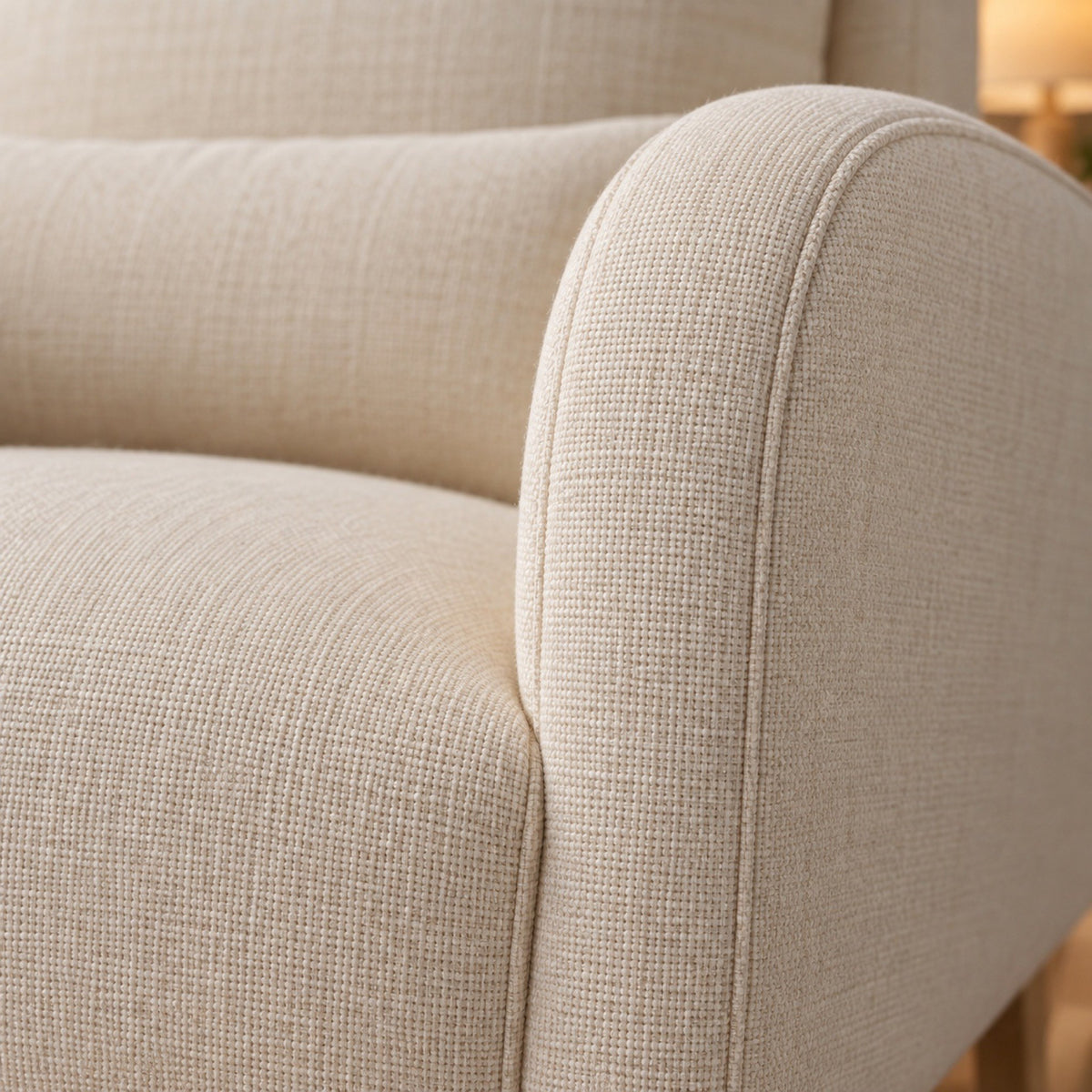 Chaise rocking chair confortable, dossier haut – détail de la matière