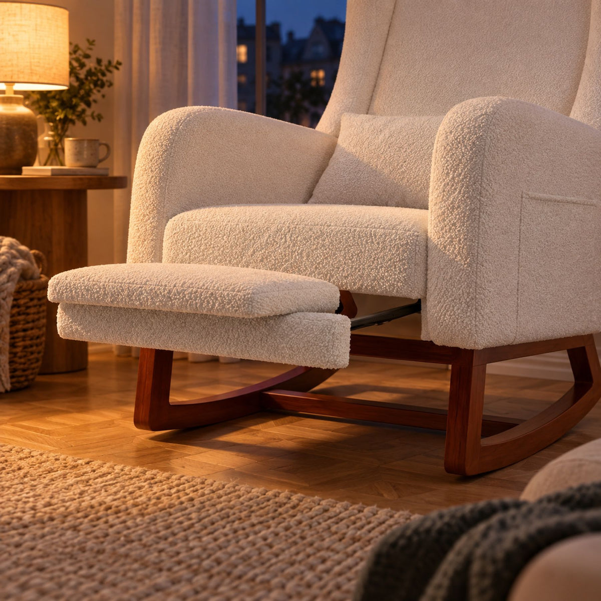 Fauteuil d'allaitement confortable, dossier haut – détail