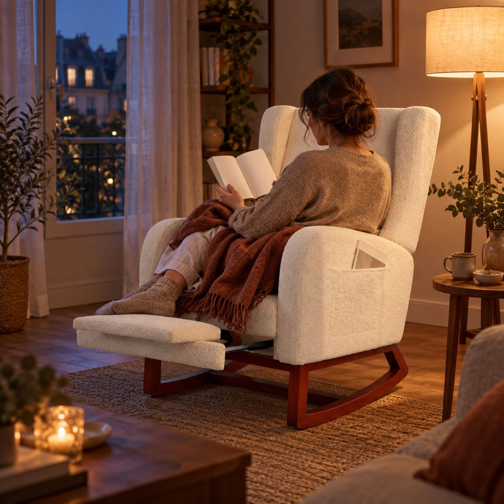 Fauteuil d'allaitement confortable, dossier haut – au salon