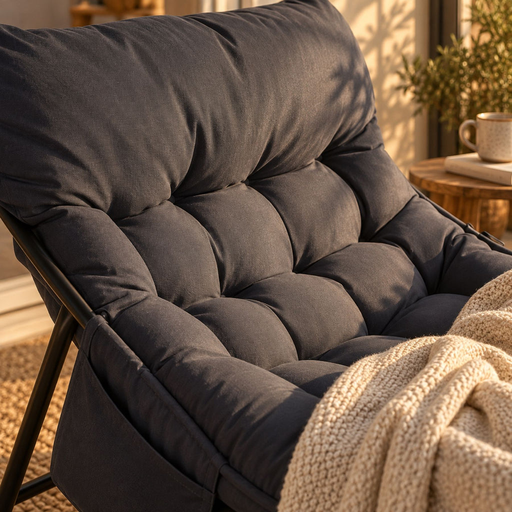 Fauteuil relax à bascule, coussin imperméable – détail de la matière
