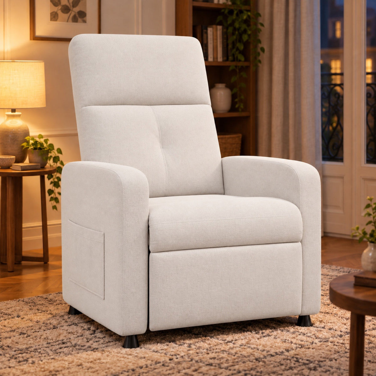 Fauteuil relax électrique, chauffage et massage – coloris blanc