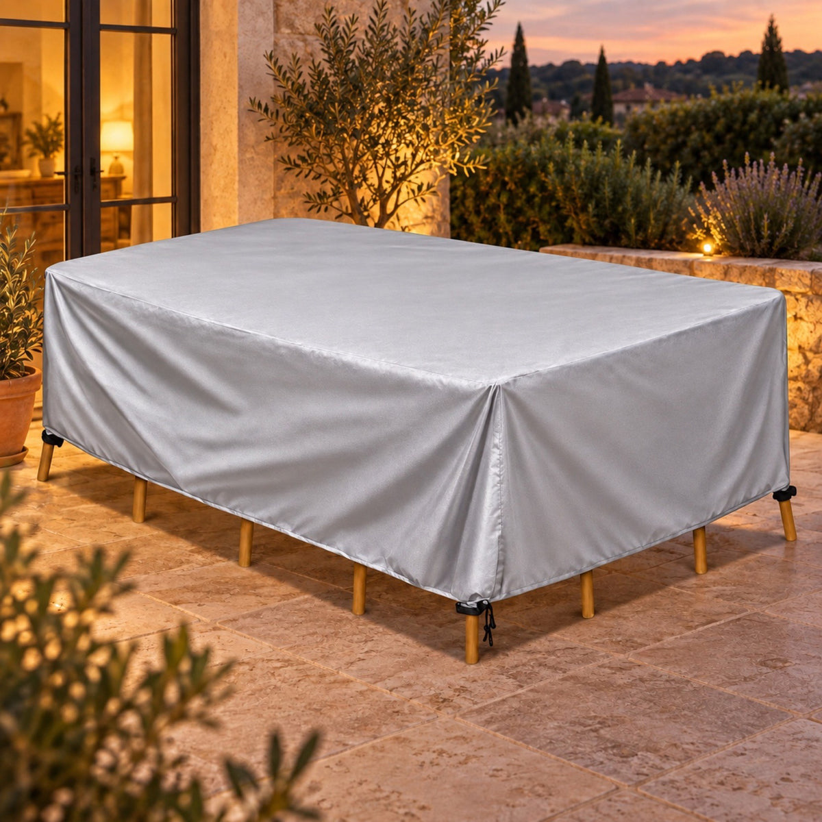 Housse de protection imperméable pour mobilier extérieur – coloris argent