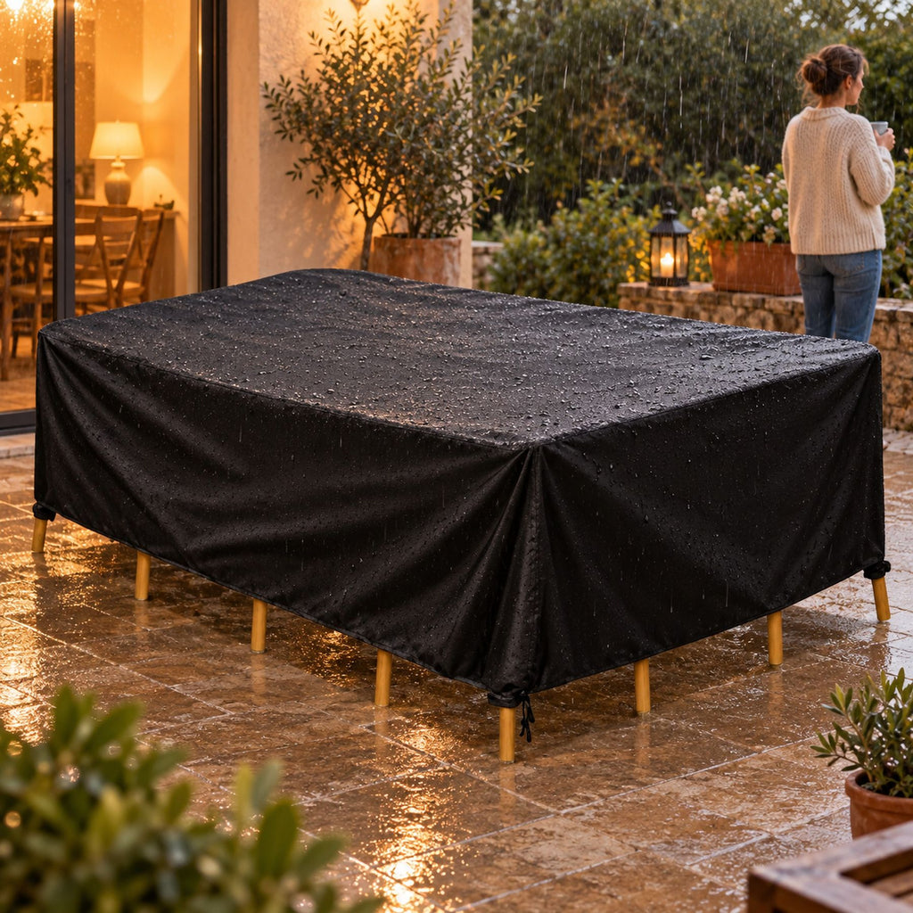 Housse de protection imperméable pour mobilier extérieur – en situation