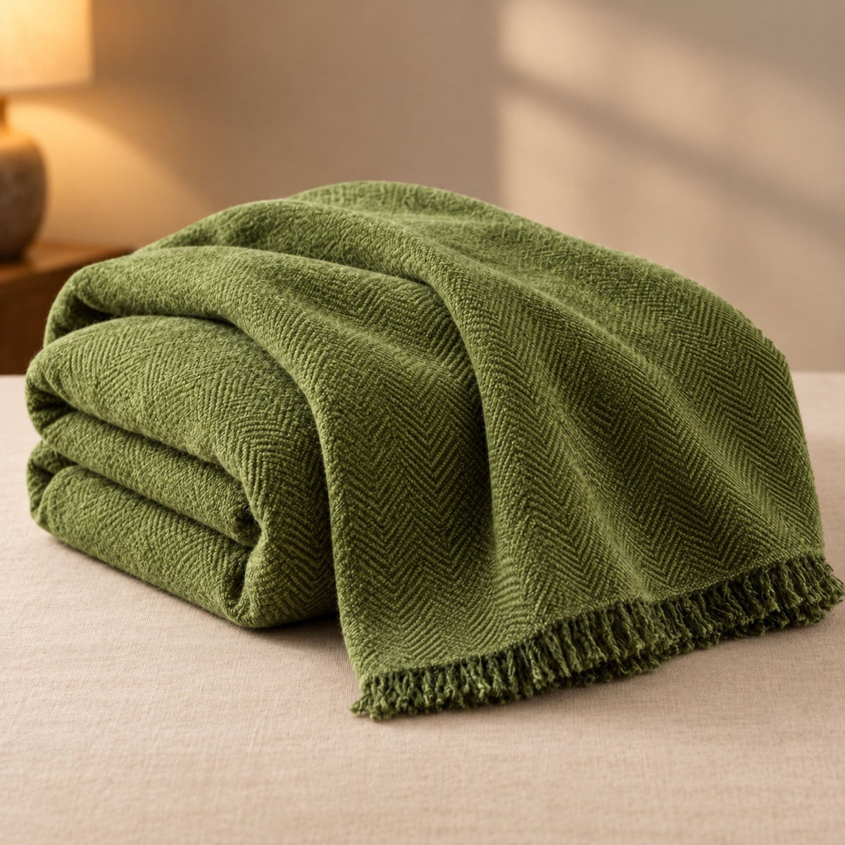 Plaid en chenille pour fauteuil, à franges – vue d'ensemble