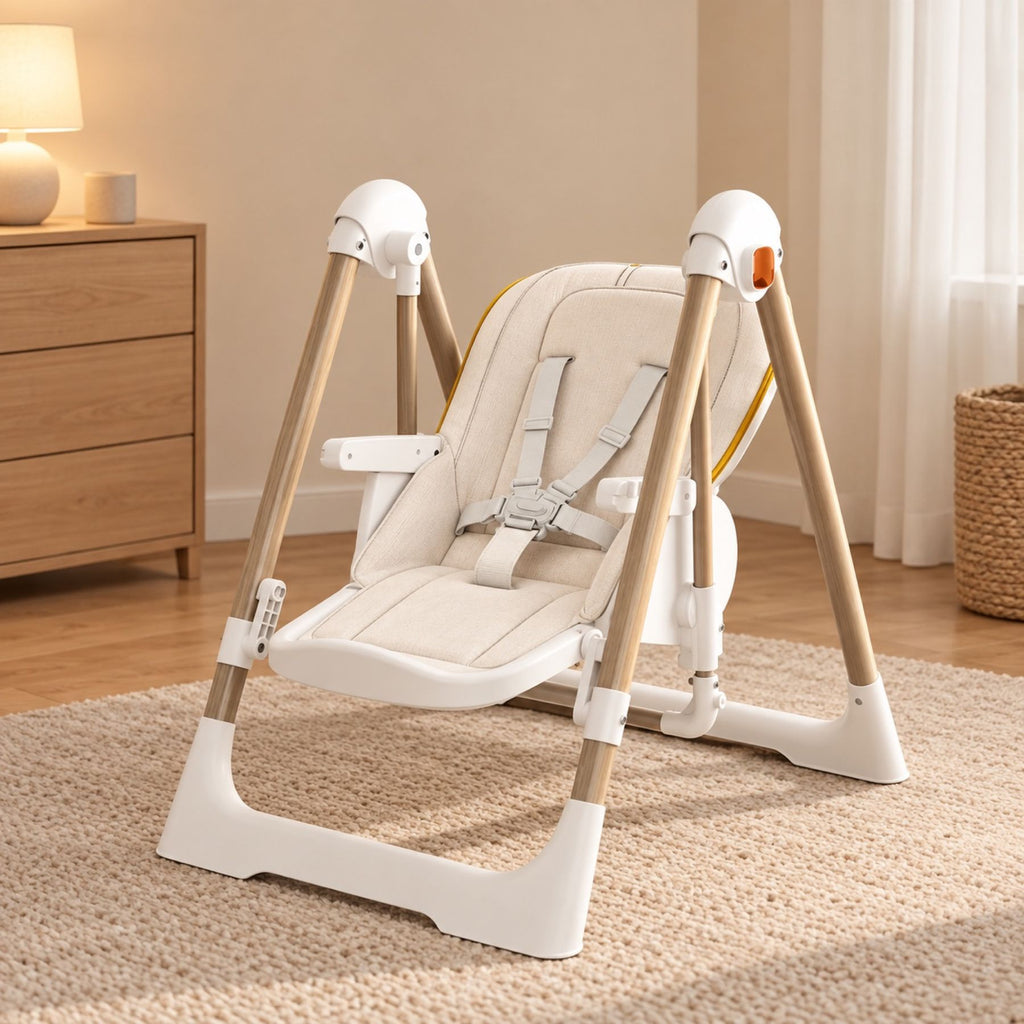 Siège bébé 2 en 1, transat à bascule et chaise haute – vue d'ensemble