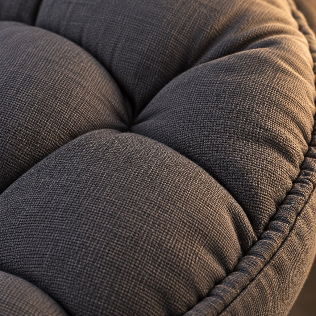 Rocking chair papasan avec pouf assorti, tissu épais – détail de la matière